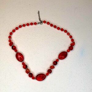 Elegant Red Beaded Necklace